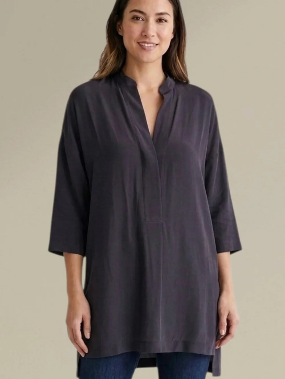 J. Crew Tunic 100% Silk Classic Black  Size S - Picture 3 of 15